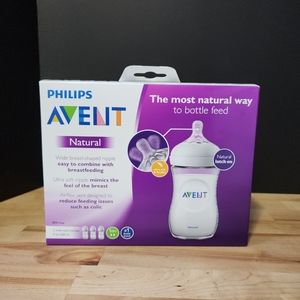 Phillips Avent Natural Nipple Bottles 3 pack clear NEW